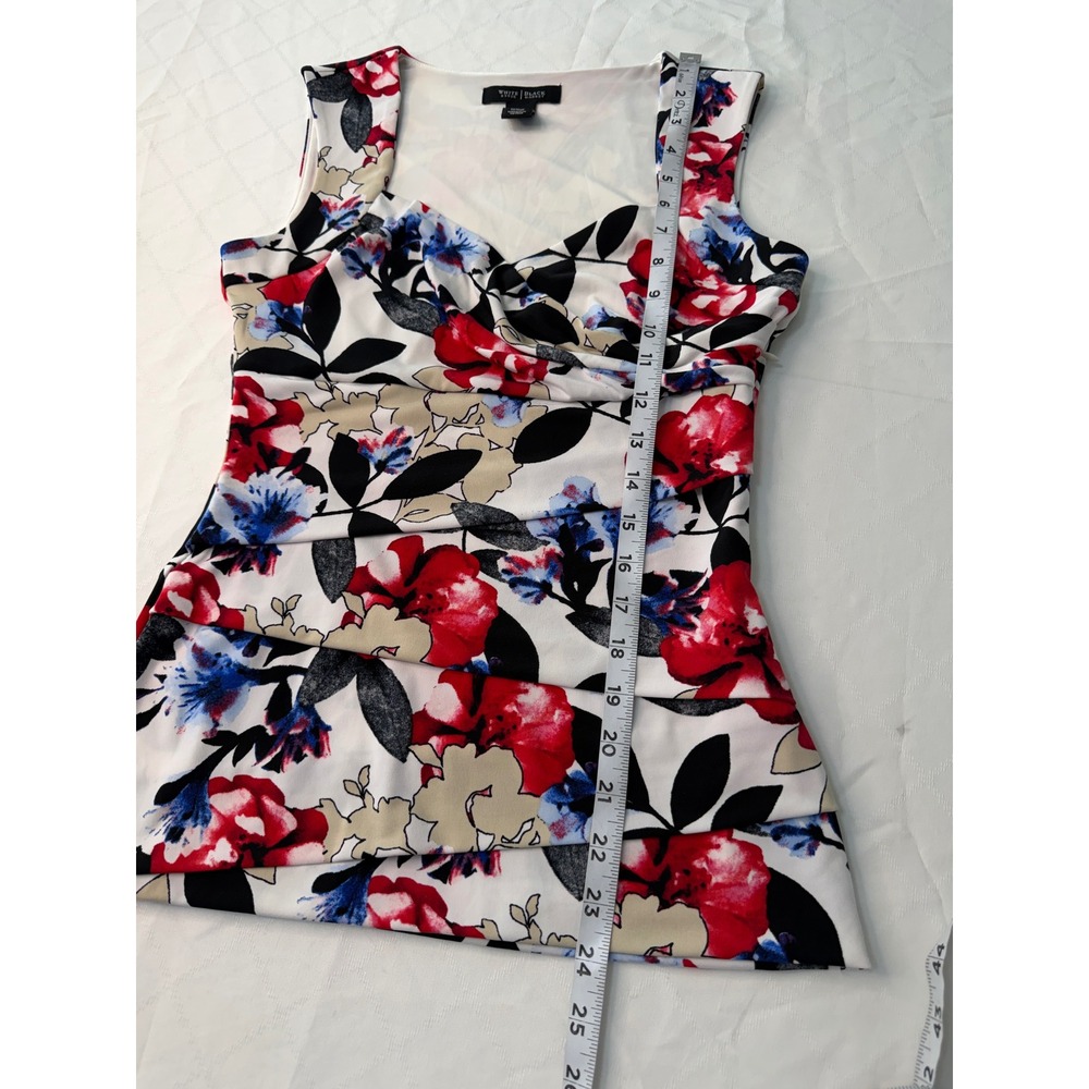 Y2K White House Black Market Floral Babydoll Tank Top XS Fairy Grunge Whimsigoth - Picture 8 of 8
